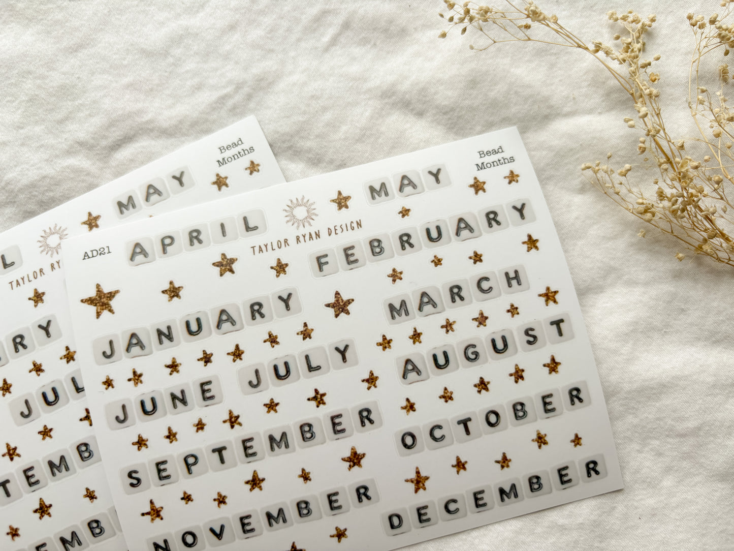Bead Months Sticker Sheet