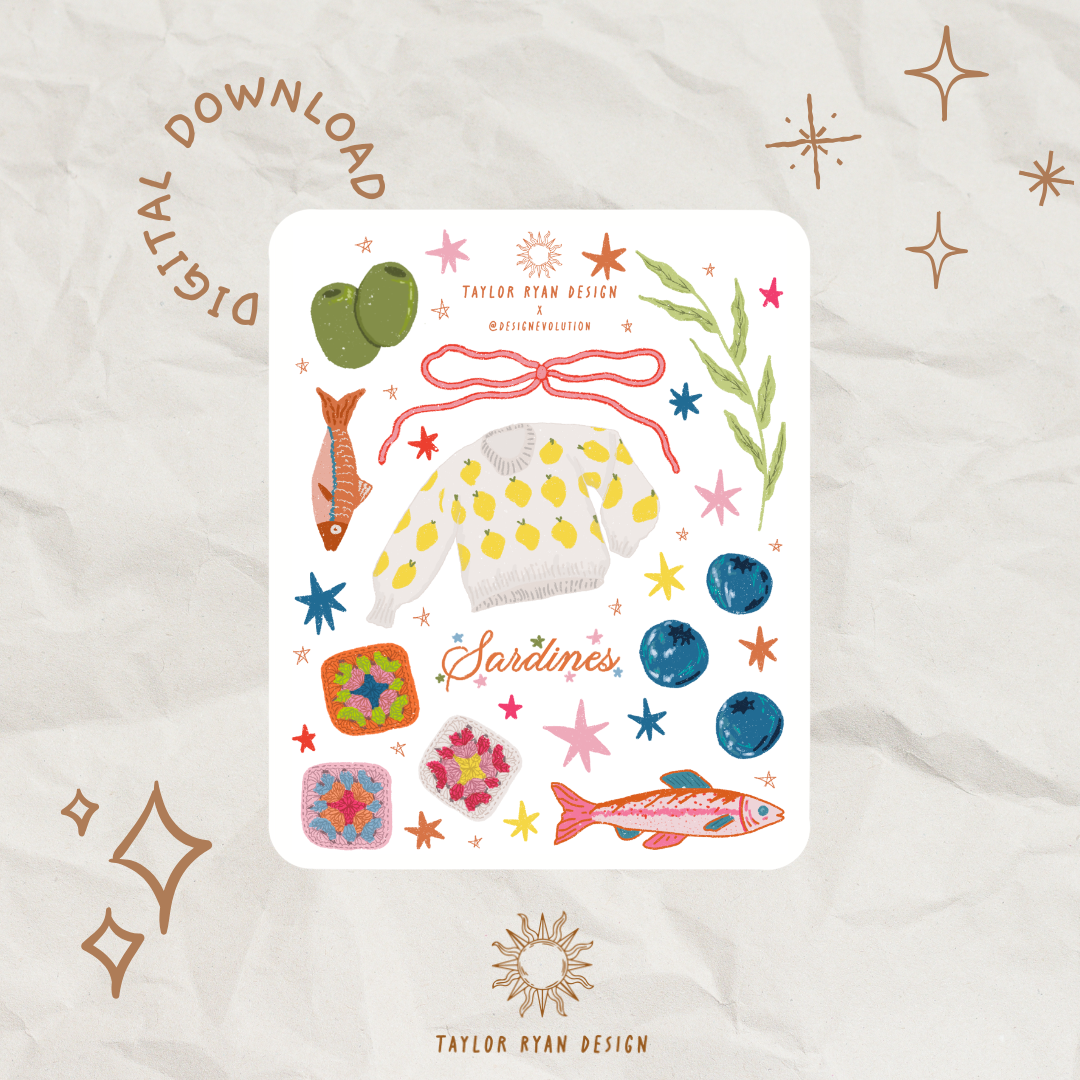 *PRINTABLE* Sardine Girl Sticker Sheet