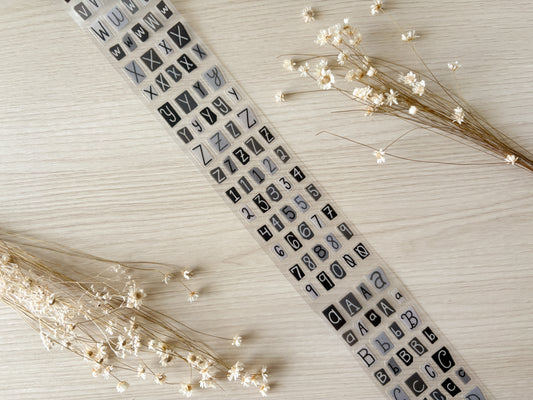 B&W Letters & Numbers PET Tape (PRE-CUT)