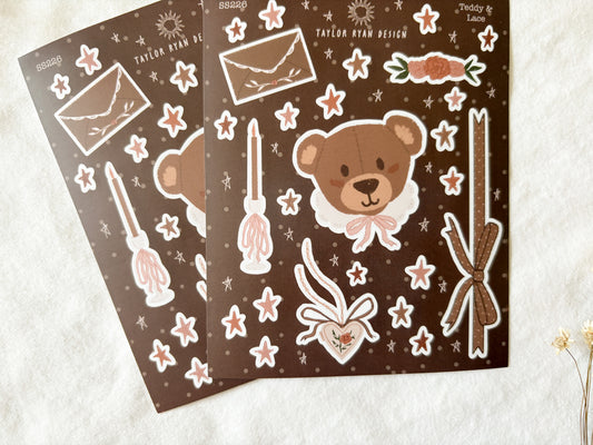 Teddy & Lace Sticker Sheet