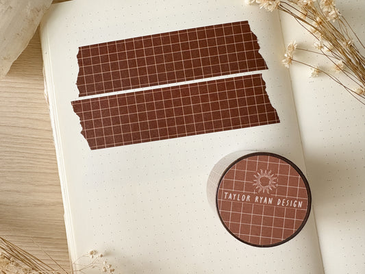 Brown Grid Washi Tape
