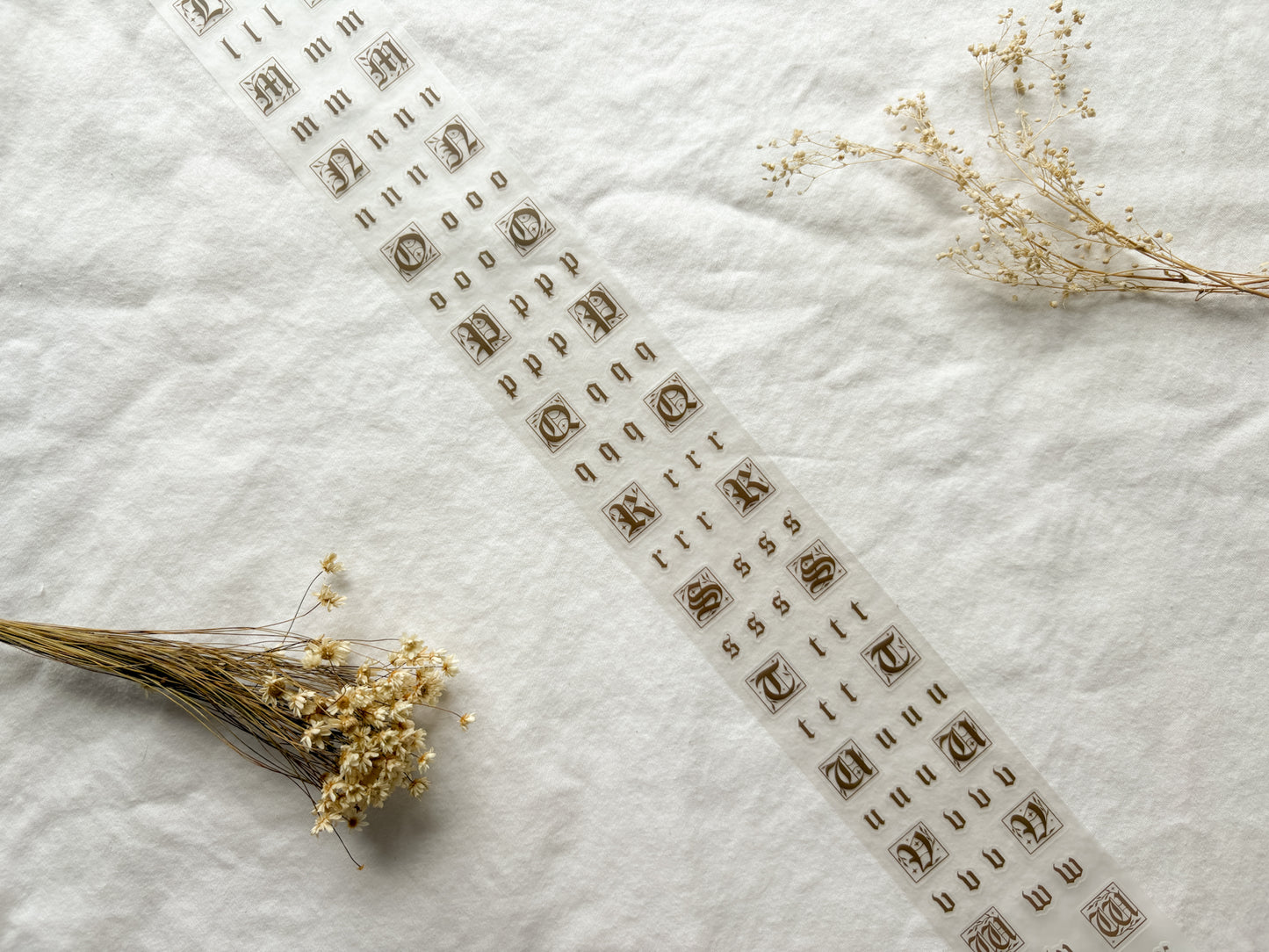 Brown Fairytale Letters PET Tape (PRE-CUT)