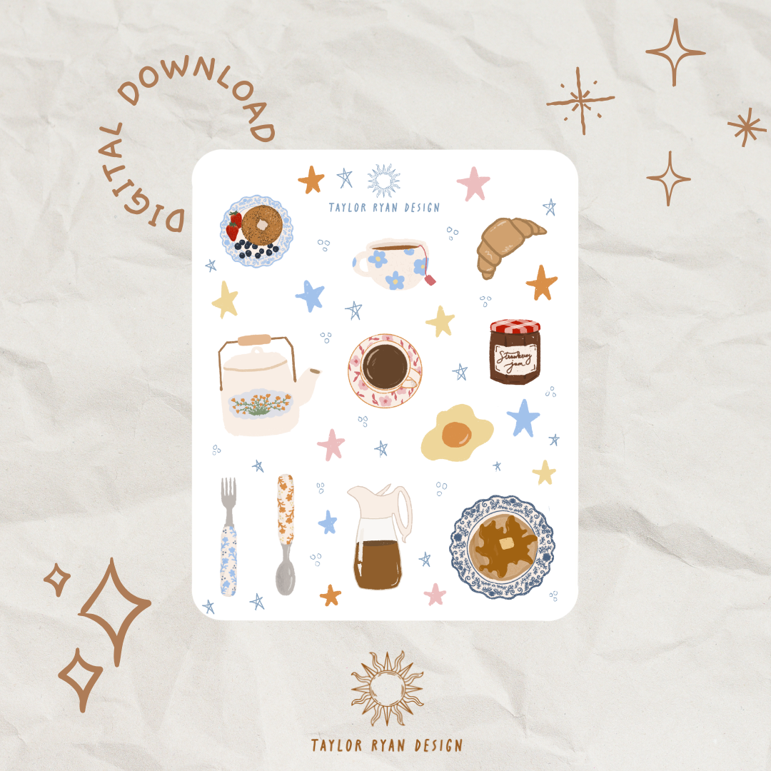 *PRINTABLE* Breakfast Sticker Sheet