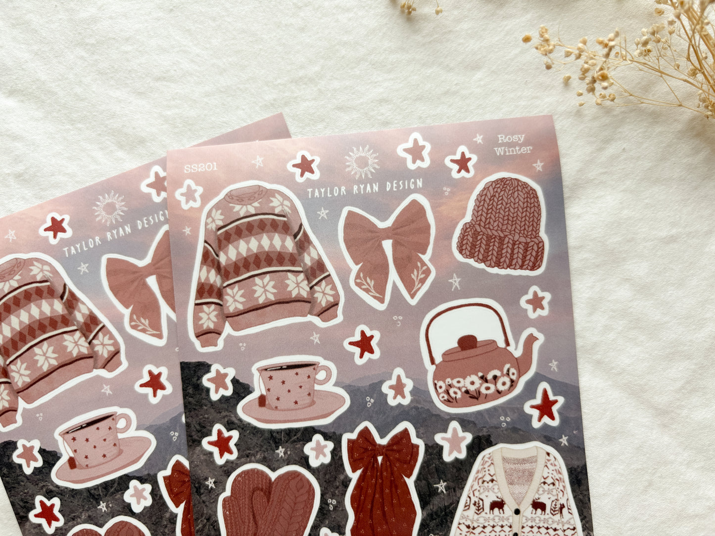Rosy Winter Sticker Sheet