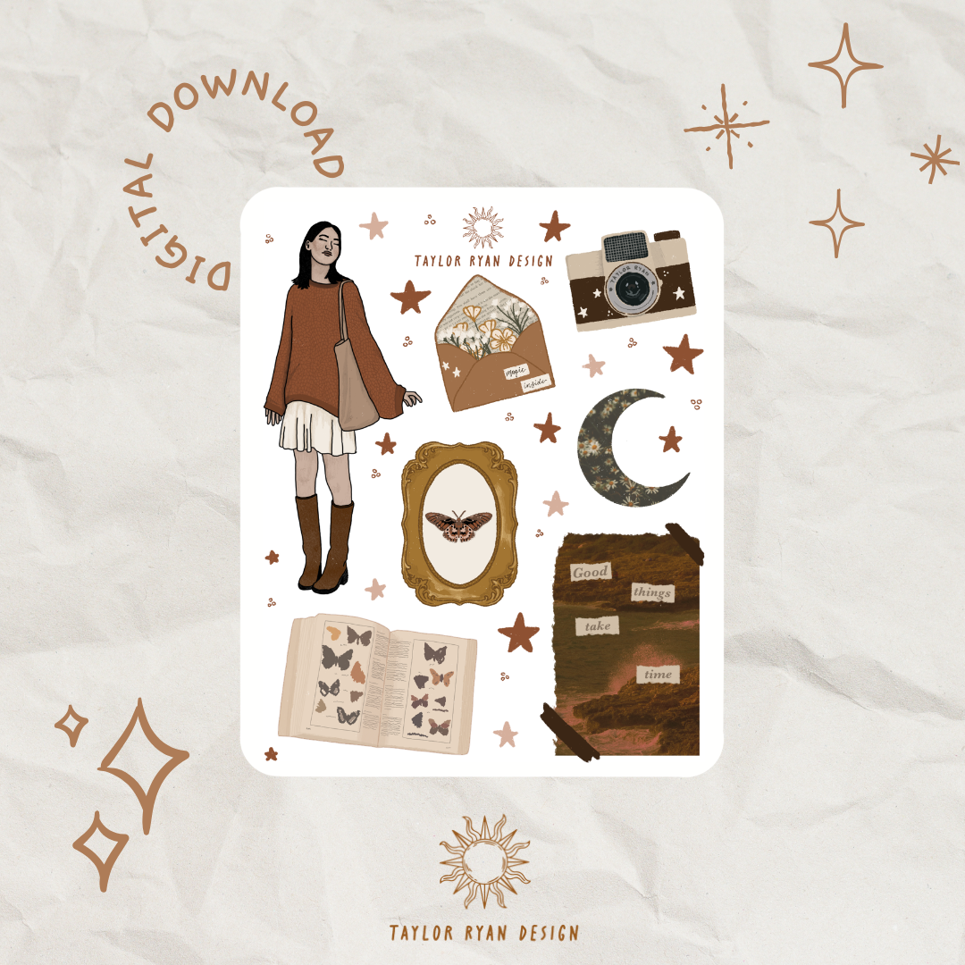 *PRINTABLE* Boho Girl Sticker Sheet