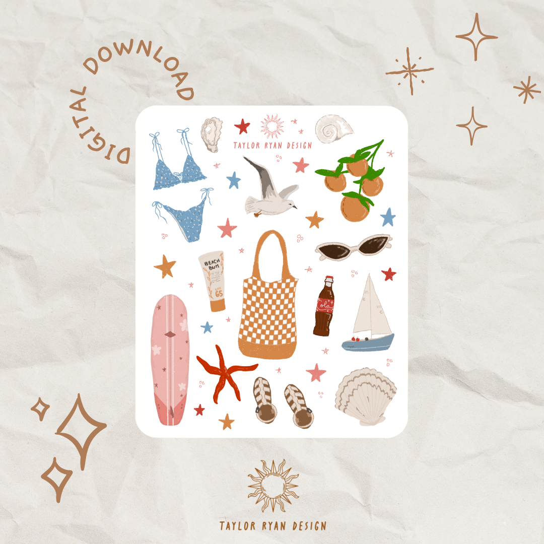 *PRINTABLE* Summer Core Sticker Sheet
