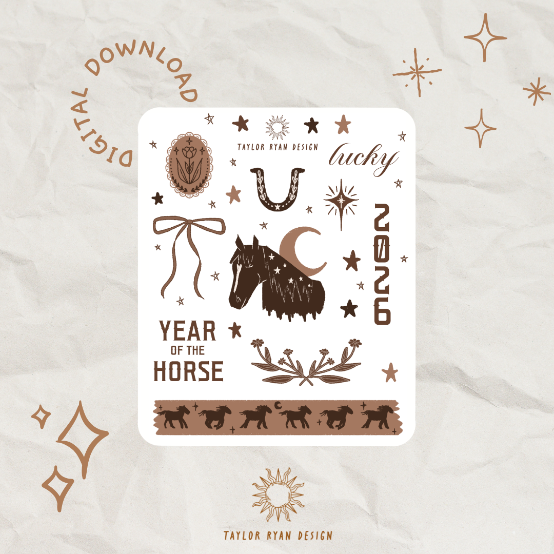 *PRINTABLE* Year of the Horse Sticker Sheet