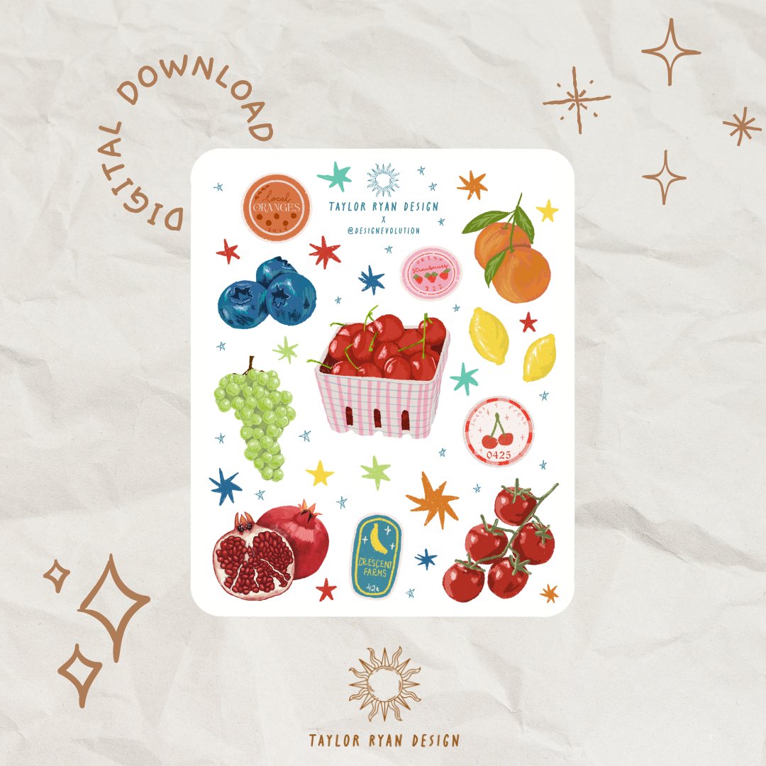 *PRINTABLE* Farmer’s Market Sticker Sheet
