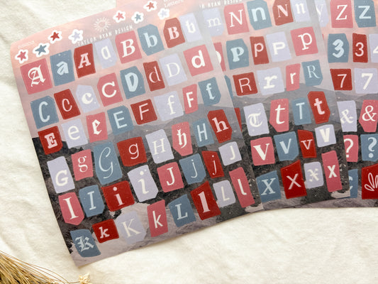 Winter Letters Sticker Sheets