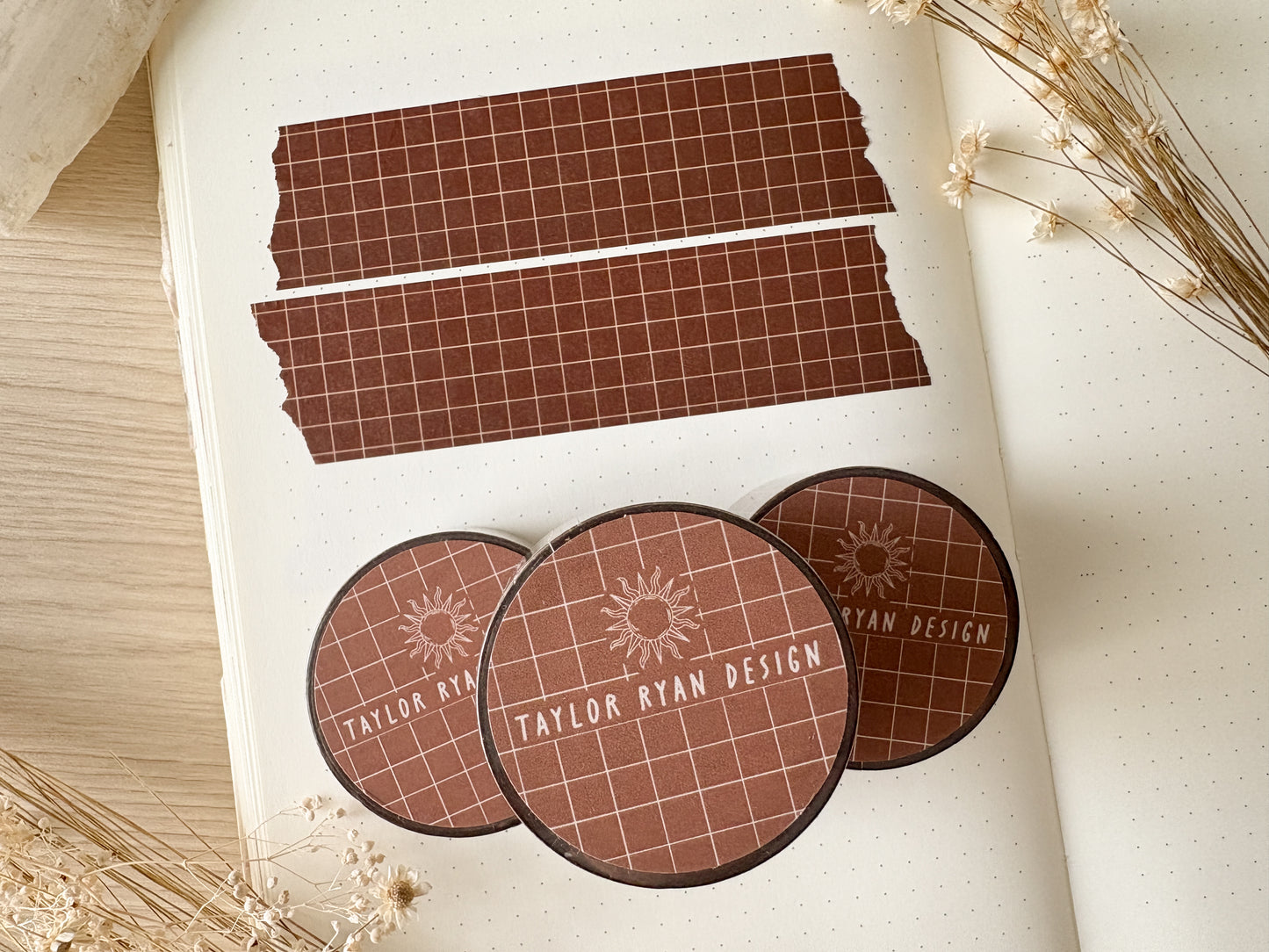 Brown Grid Washi Tape