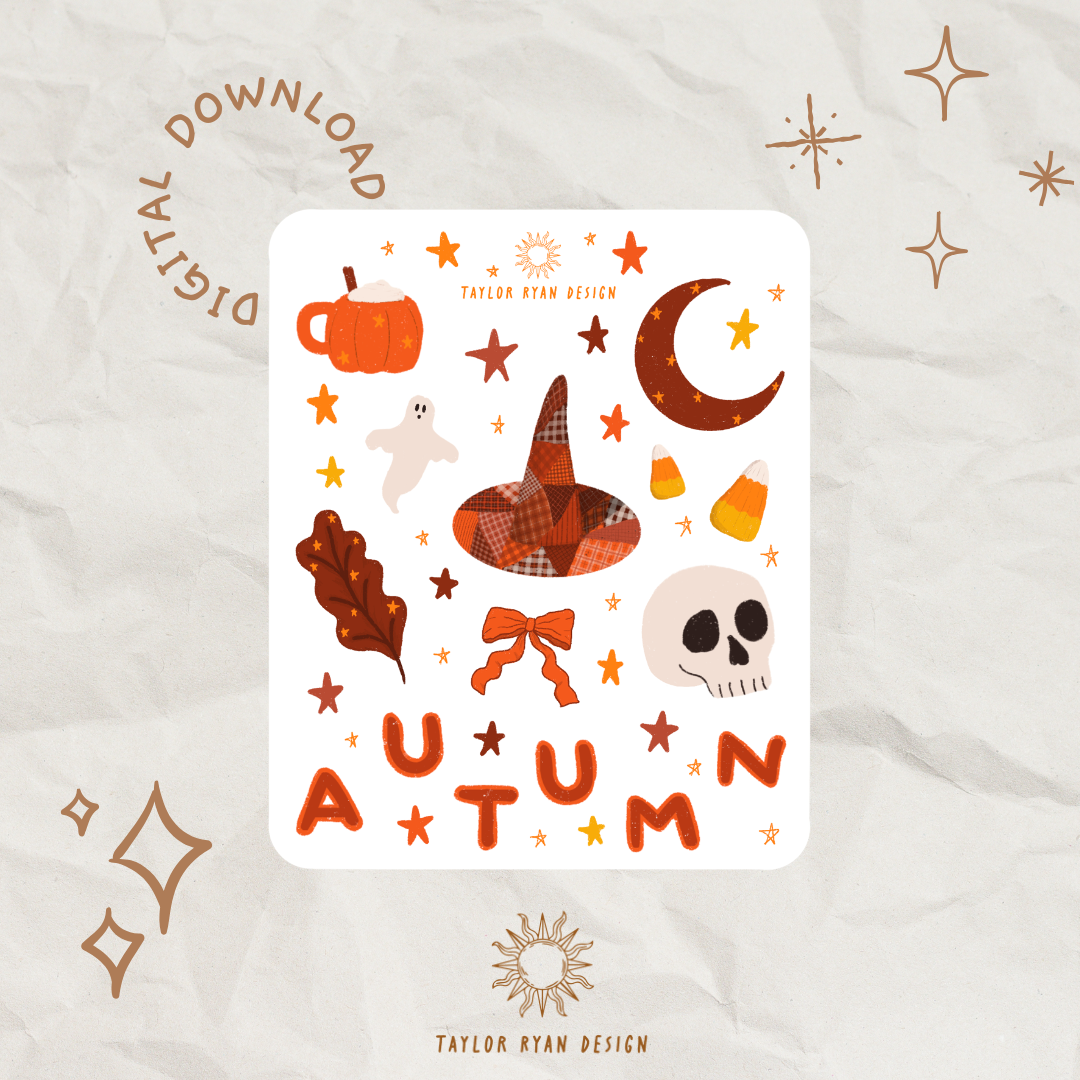 *PRINTABLE* Nostalgic Autumn Sticker Sheet