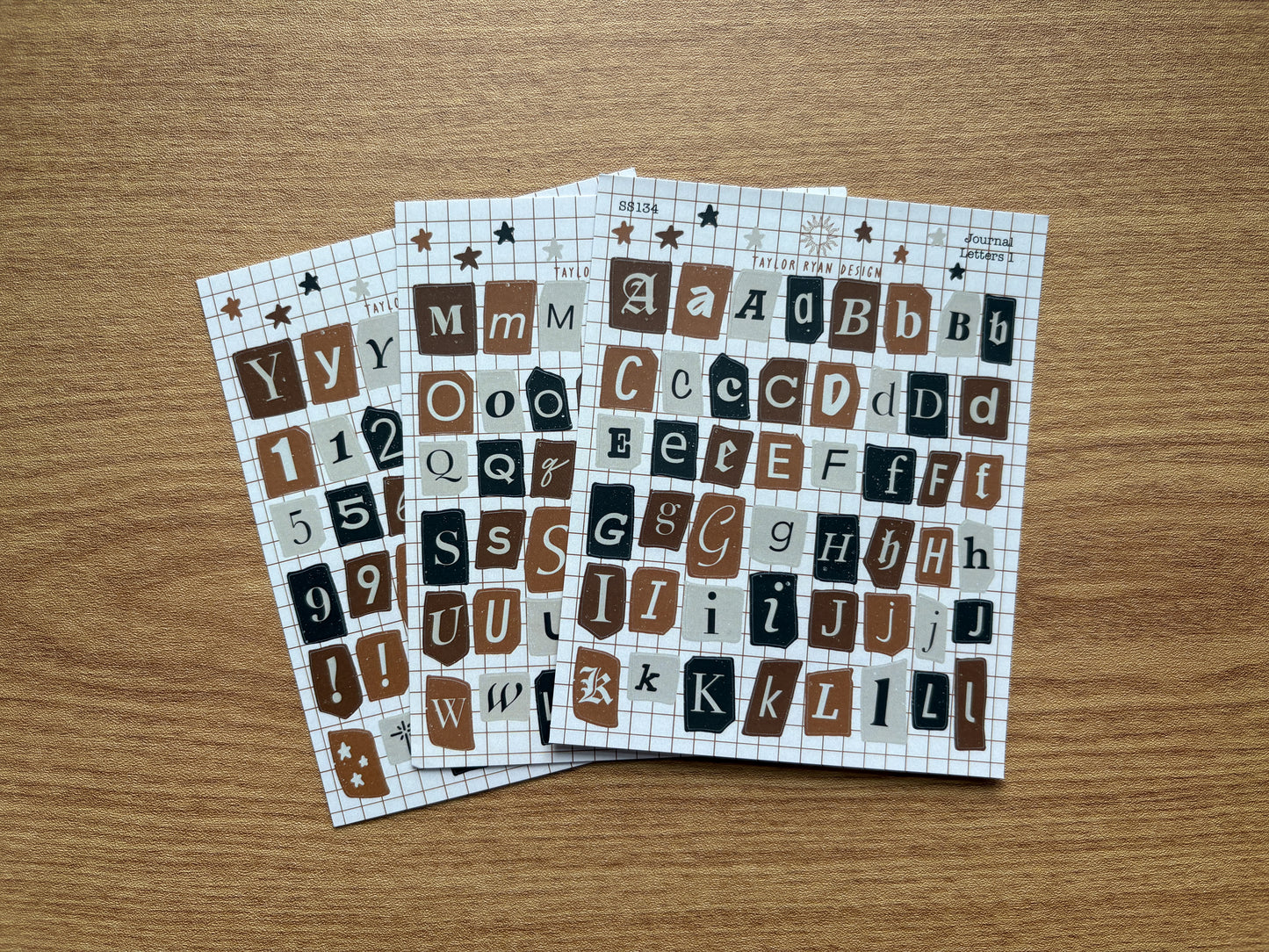 Journal Letters Sticker Sheets
