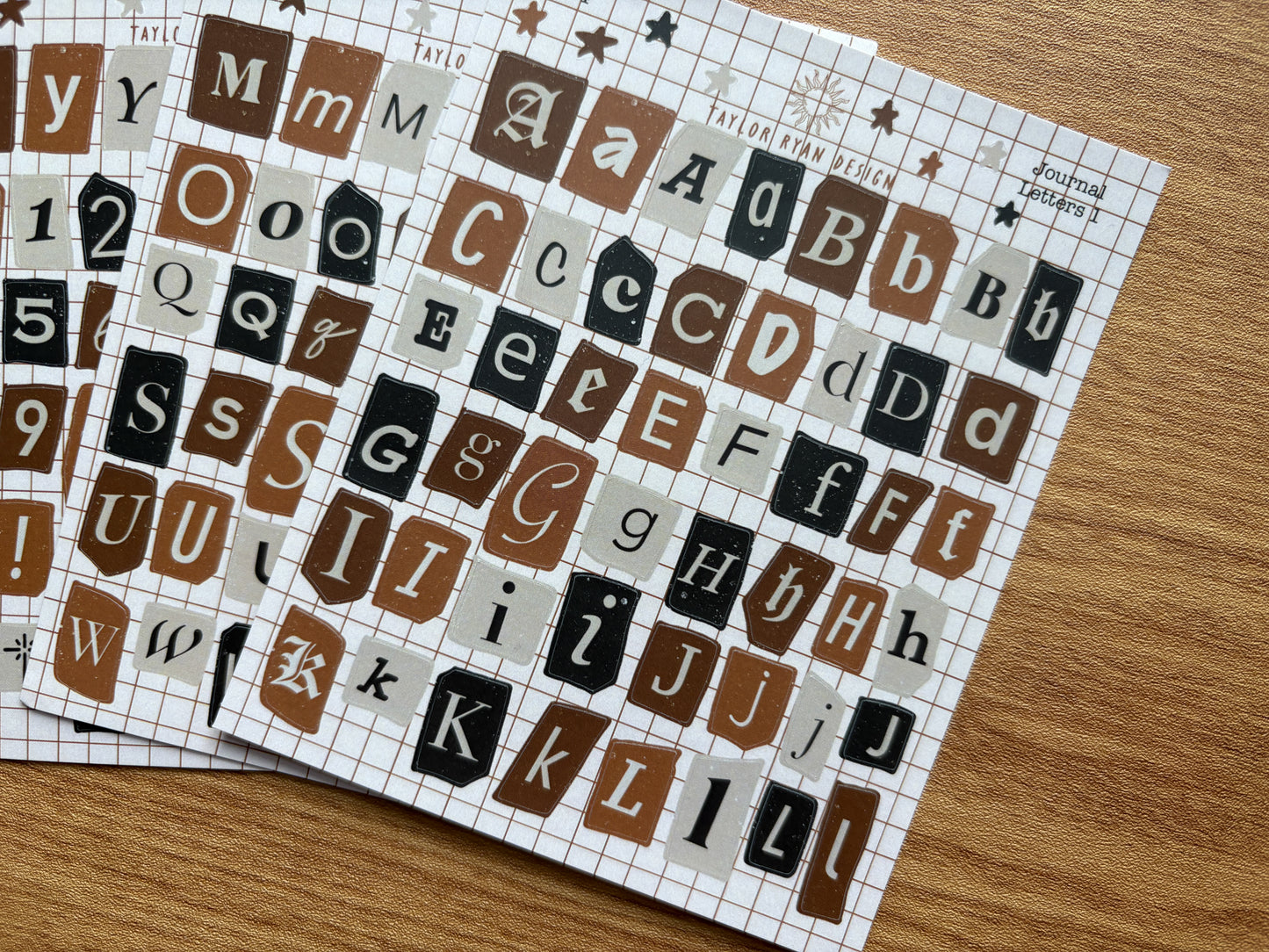 Journal Letters Sticker Sheets