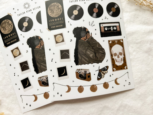 Grunge Collage Sticker Sheet