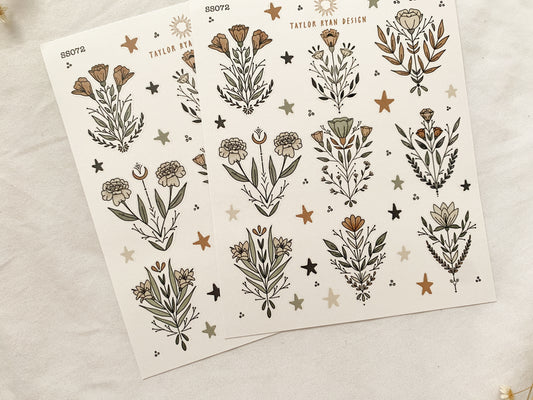 Symmetrical Florals Sticker Sheet