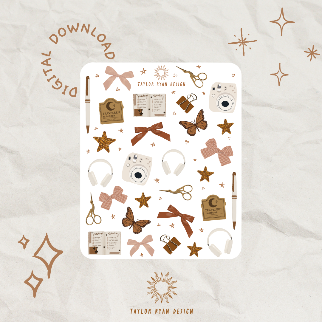 *PRINTABLE* Mini Journal Icons Sticker Sheet