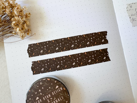 Dark Floral Washi Tape