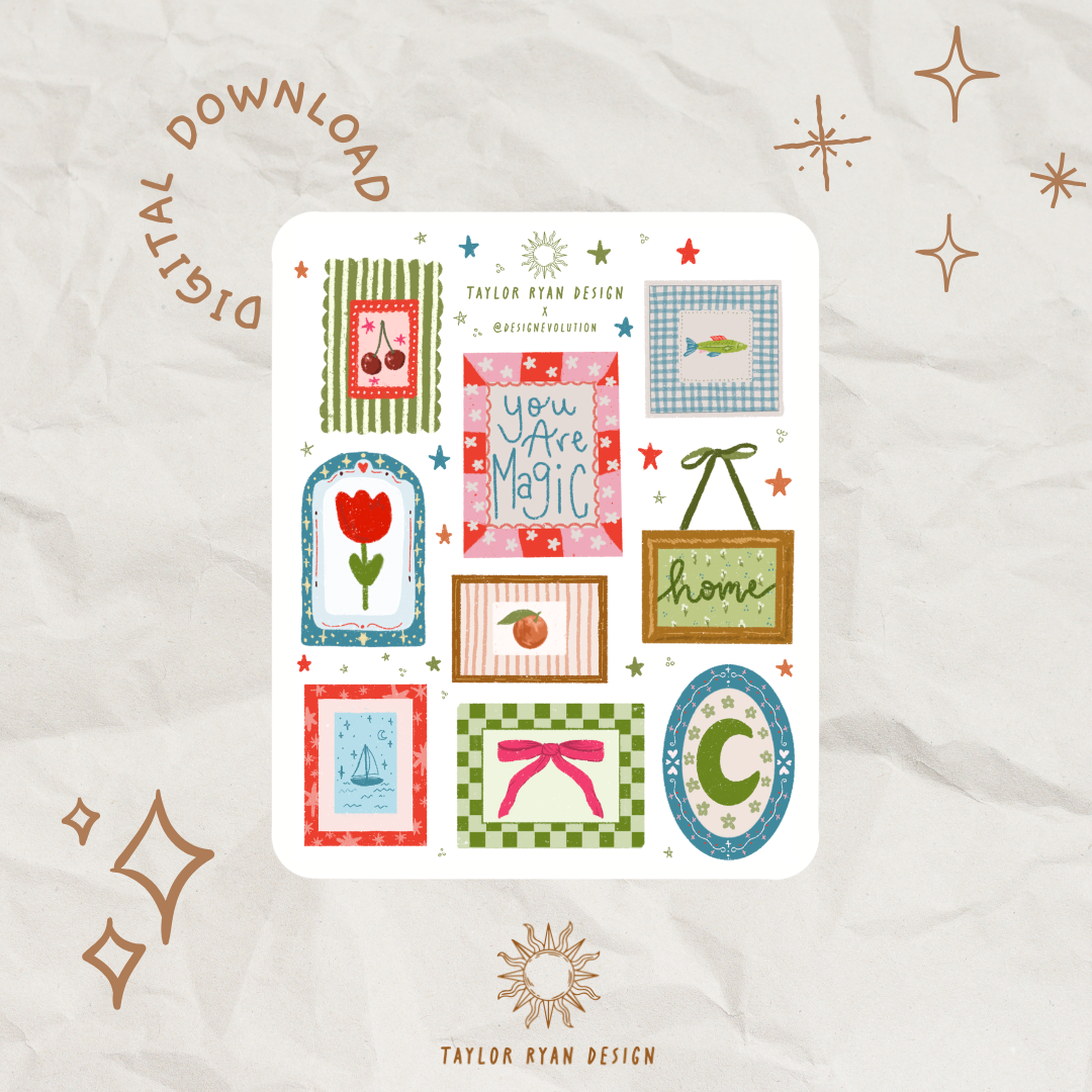 *PRINTABLE* Colorful Home Sticker Sheet