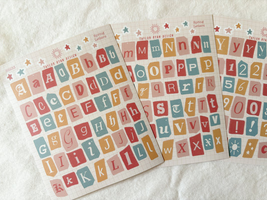 Spring Letters Sticker Sheets