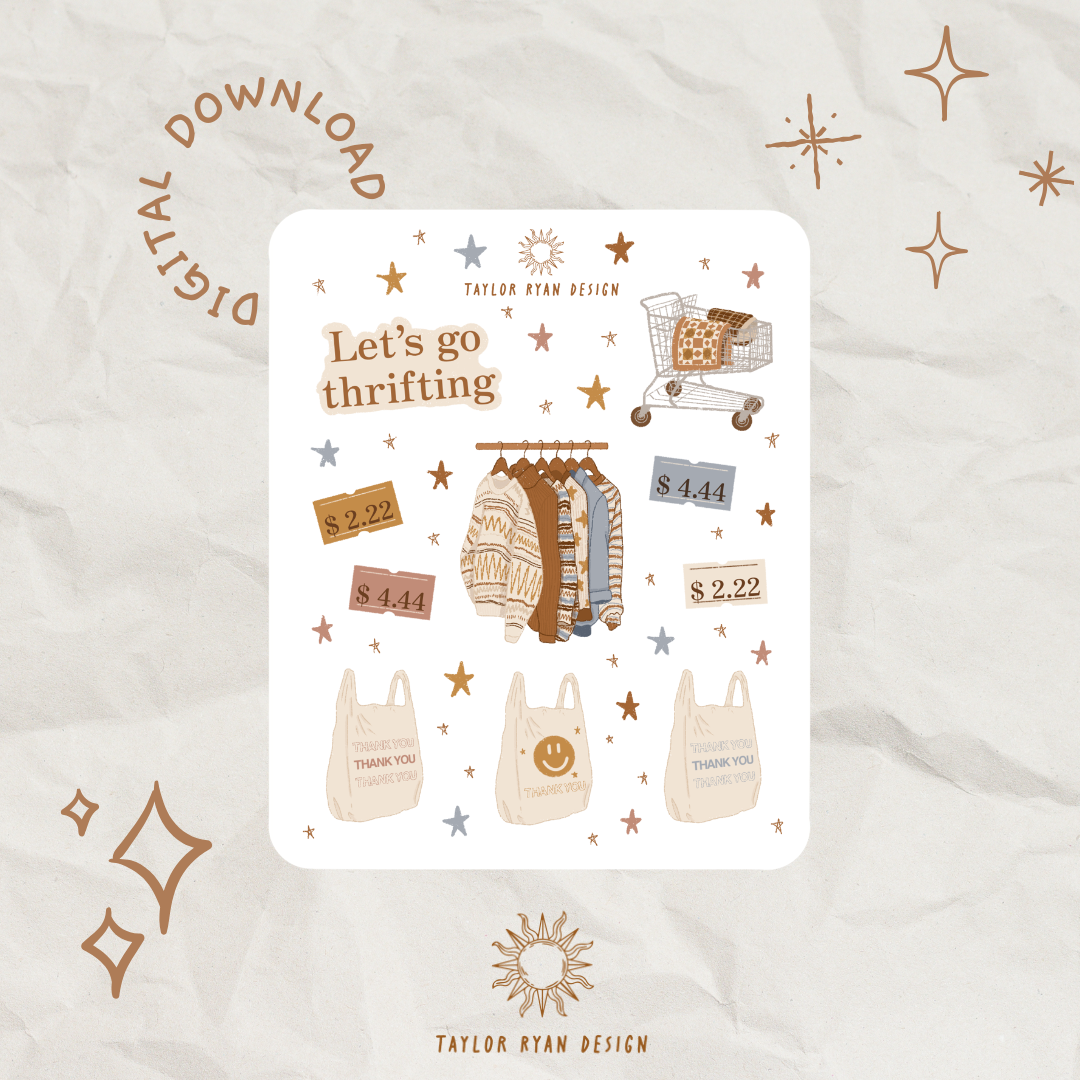 *PRINTABLE* Thrift Shopping Sticker Sheet