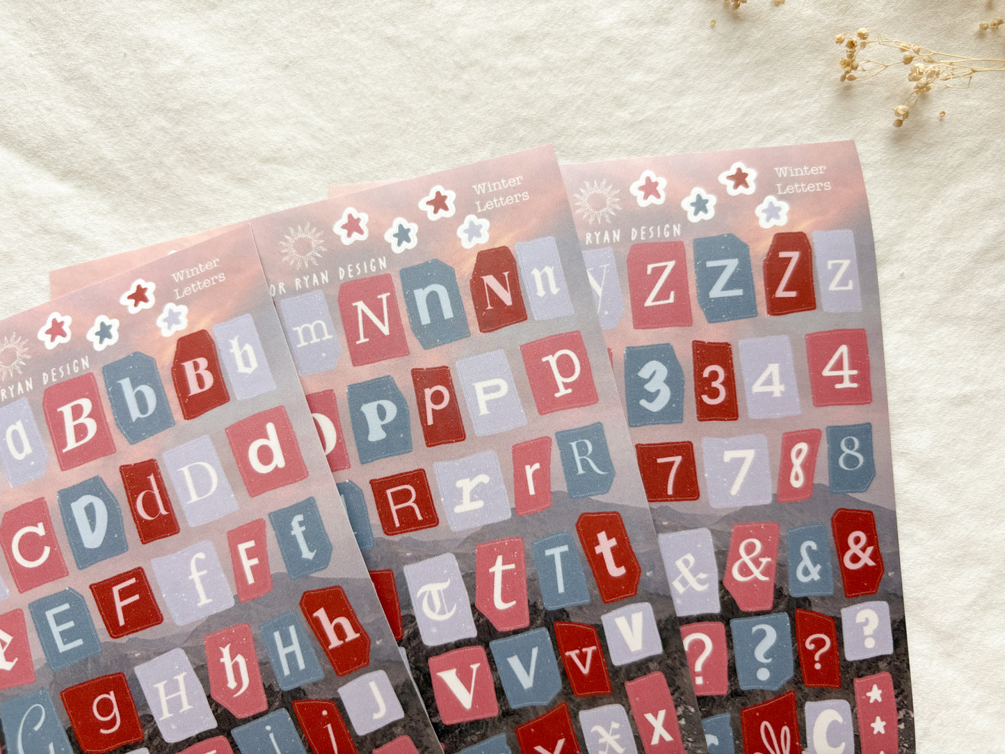 Winter Letters Sticker Sheets
