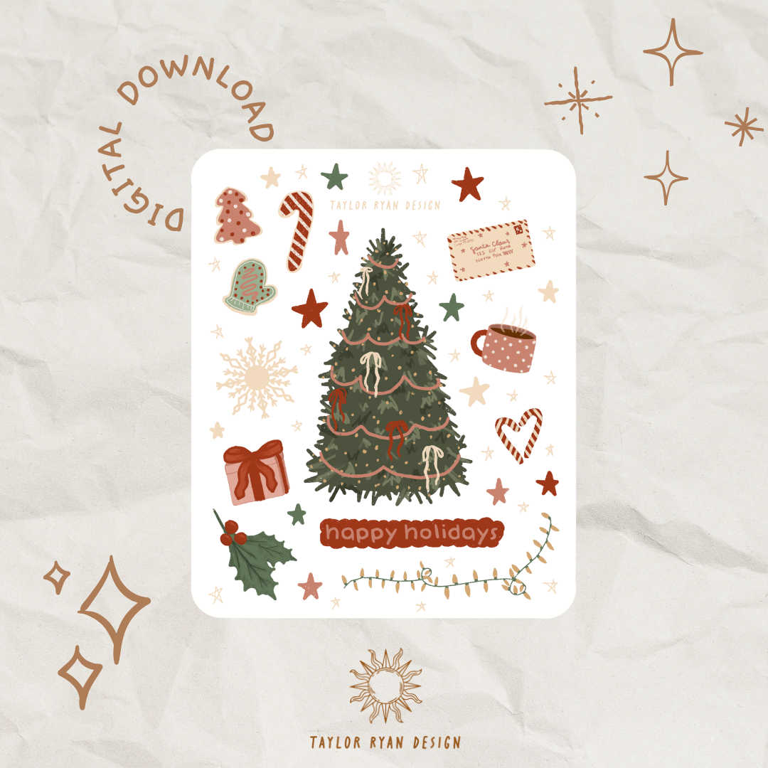 *PRINTABLE* Nostalgic Holiday Sticker Sheet