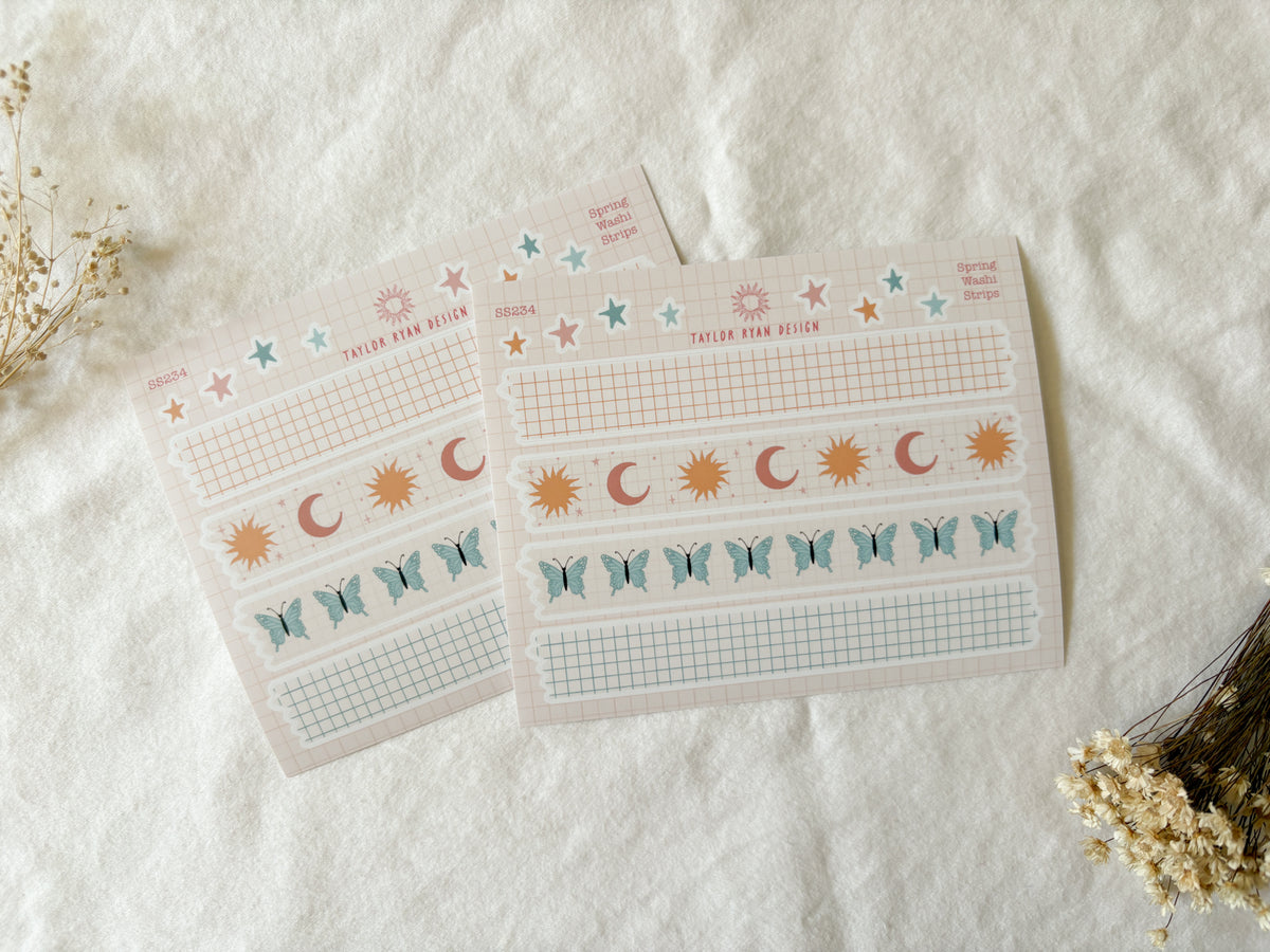 Spring Washi Strips Sticker Sheet