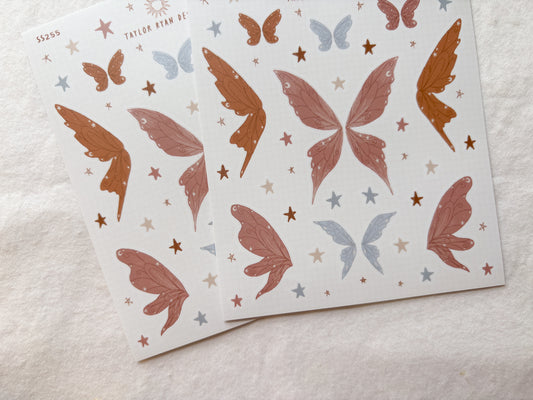 Folk Fairy Wings Sticker Sheet