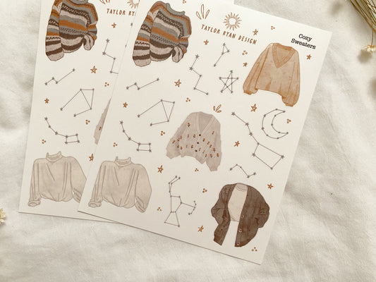 Cozy Sweaters Sticker Sheet
