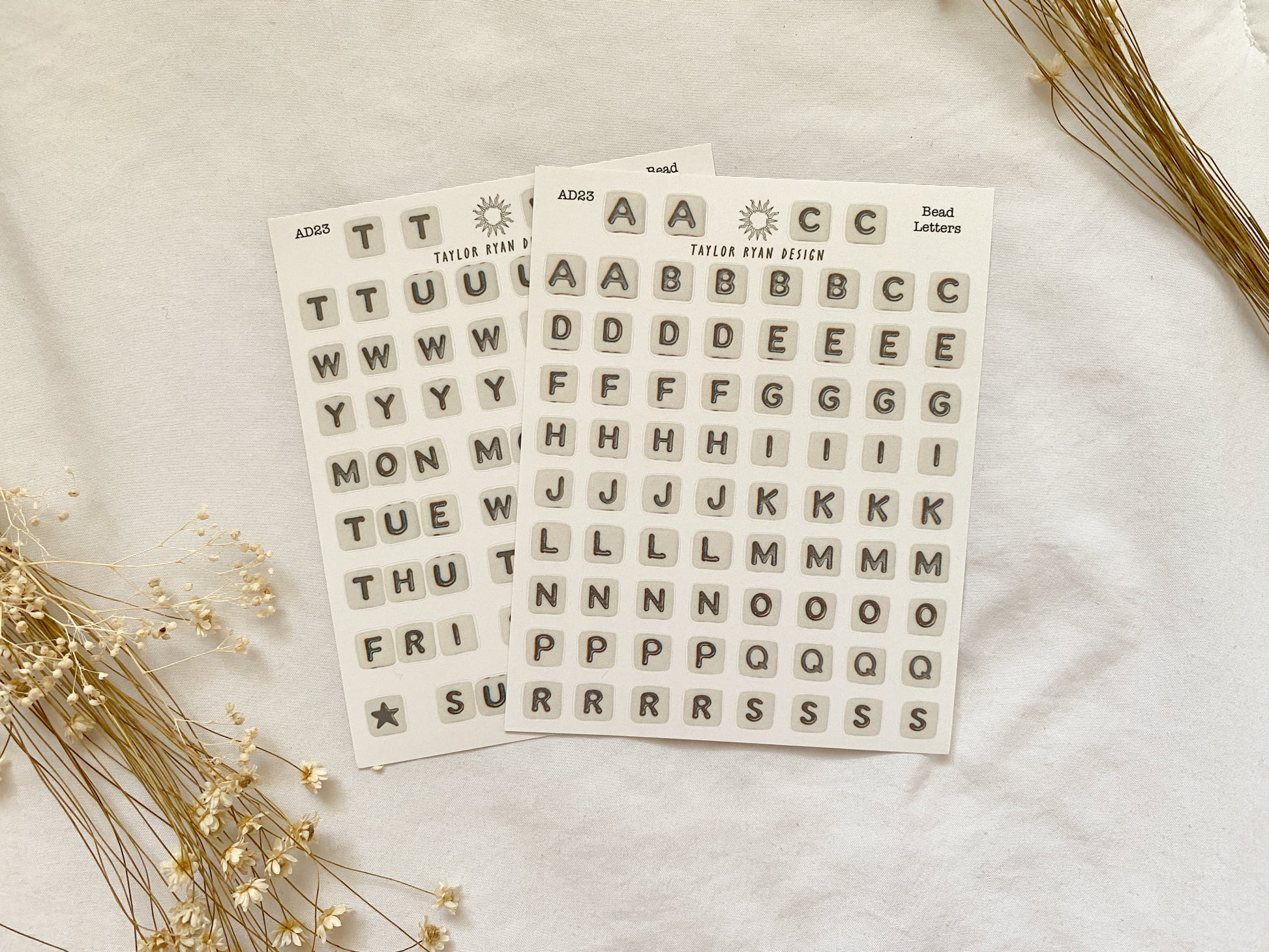 Bead Letters Sticker Sheets
