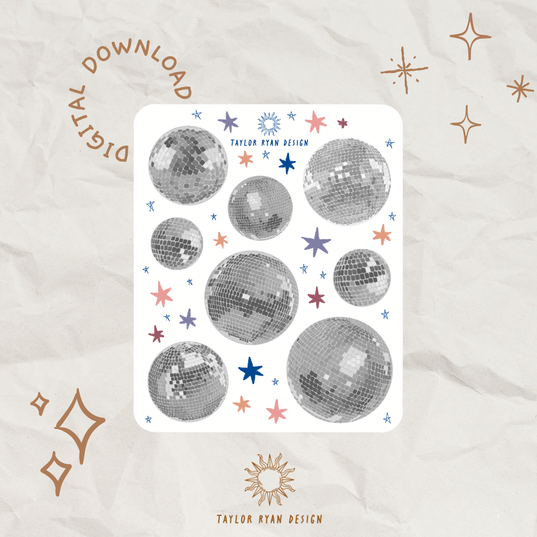 *PRINTABLE* Summer Disco Sticker Sheet