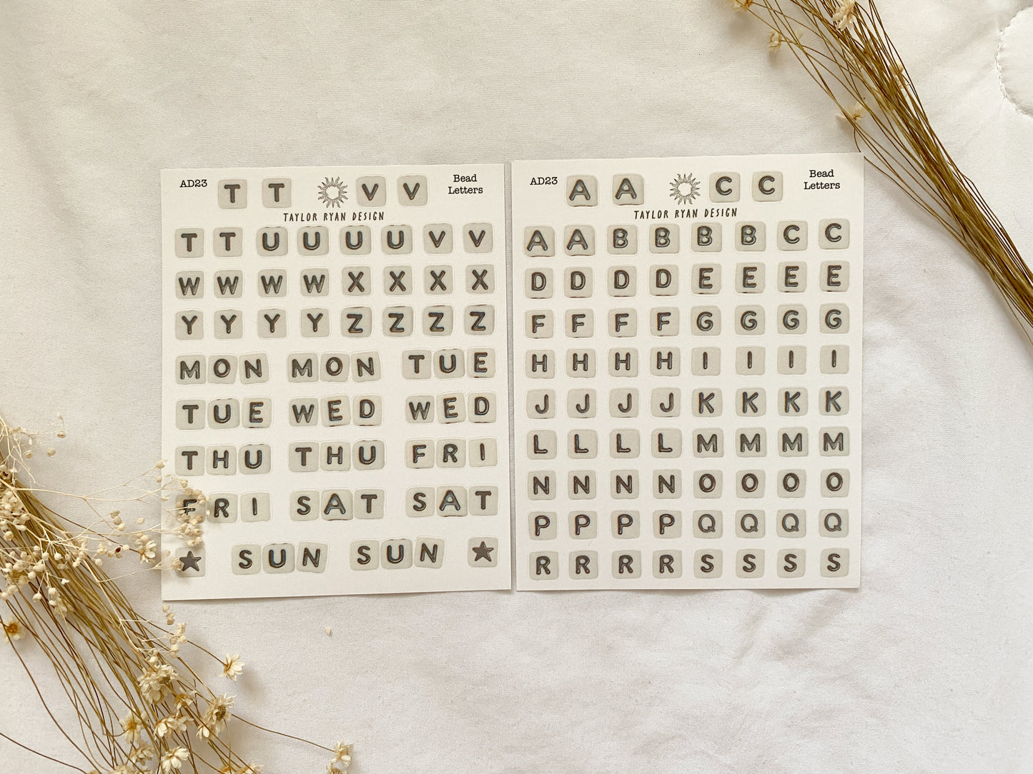 *PRINTABLE* Bead Letters Sticker Sheet (NO CRICUT FILE)