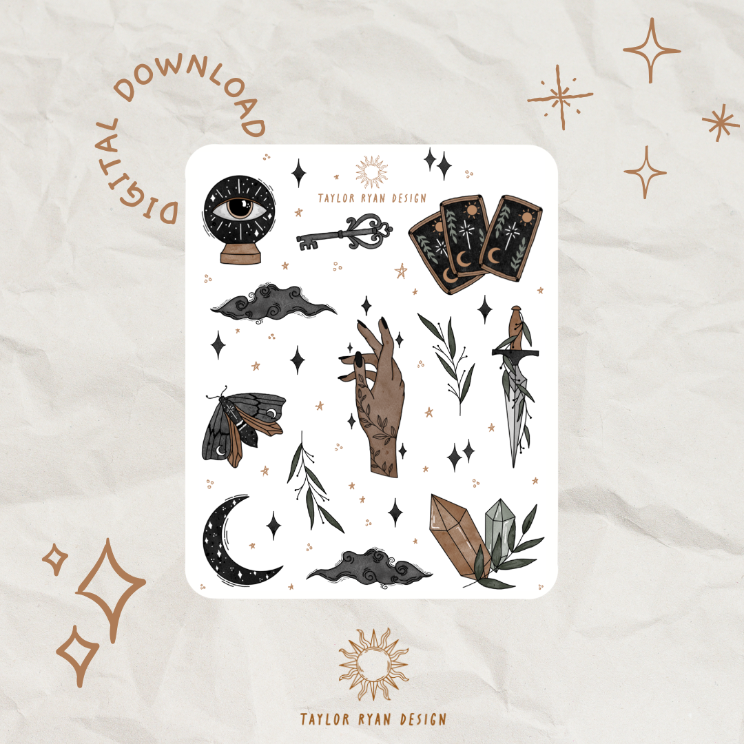 *PRINTABLE* Witchy Spring Sticker Sheet