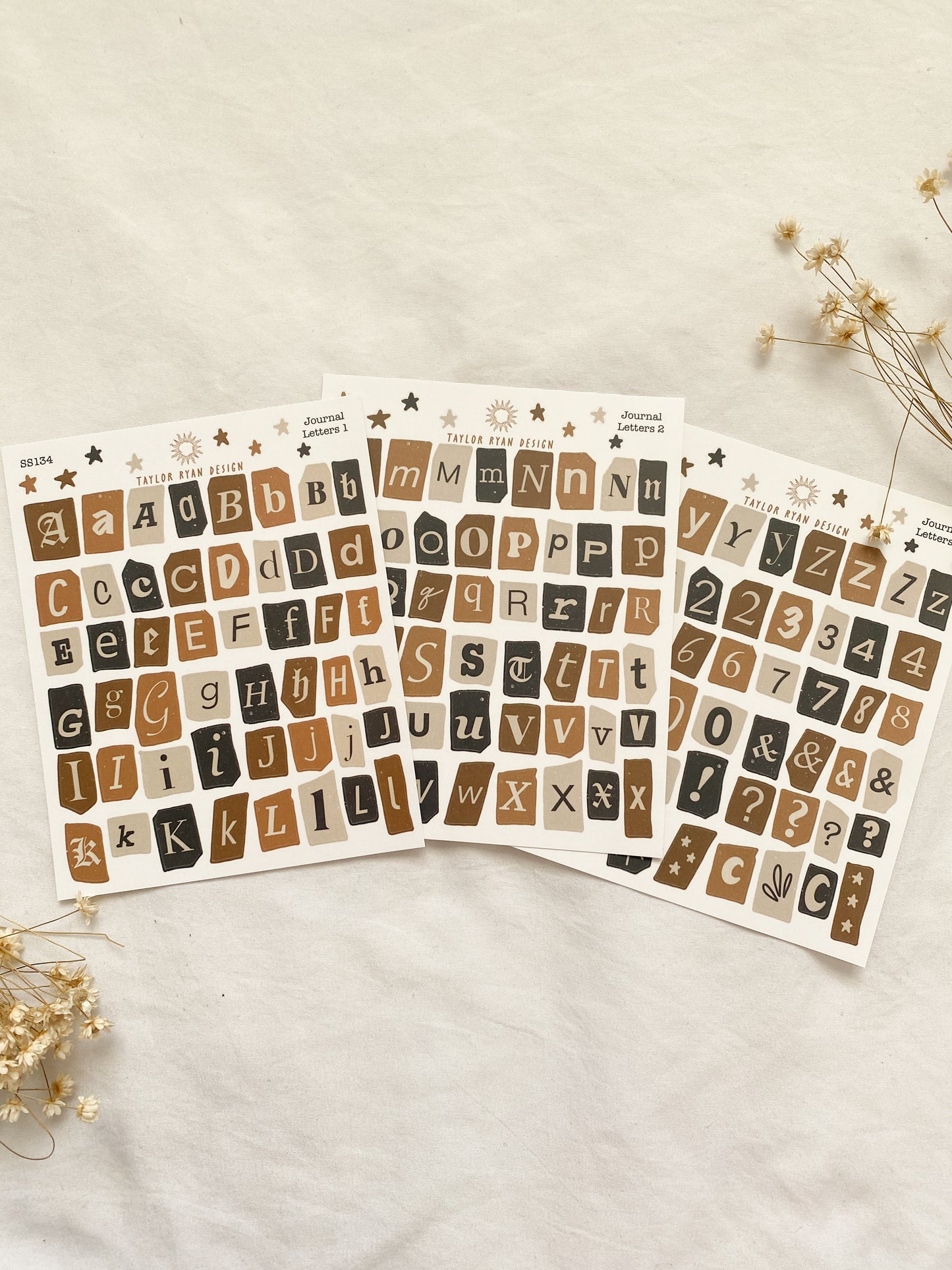*PRINTABLE* Journal Letters Sticker Sheet (no Cricut file)