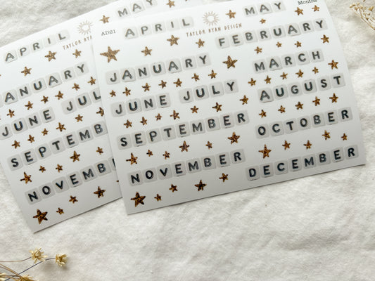 Bead Months Sticker Sheet