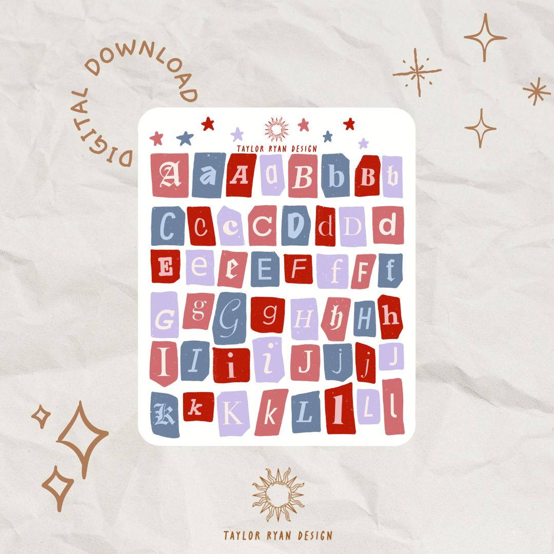*PRINTABLE* Winter Letters Sticker Sheet (NO CRICUT FILE)