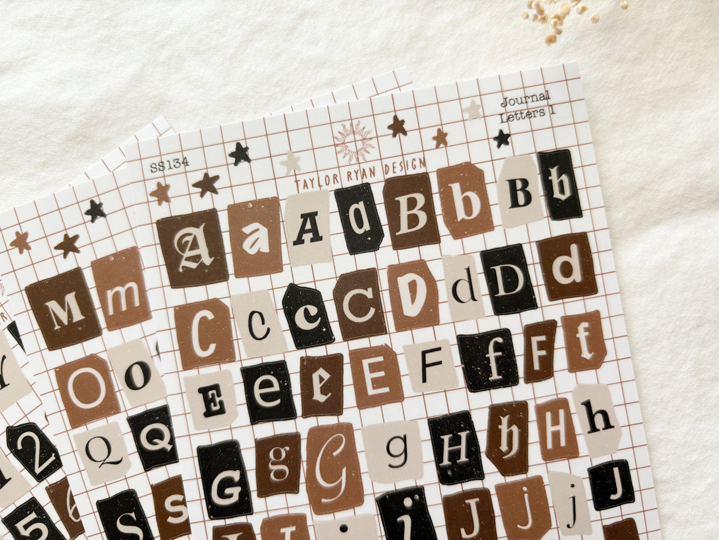 Journal Letters Sticker Sheets