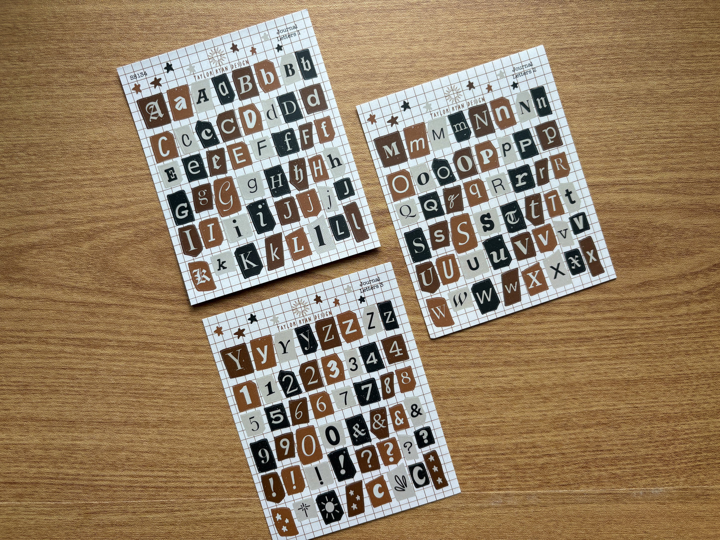 Journal Letters Sticker Sheets
