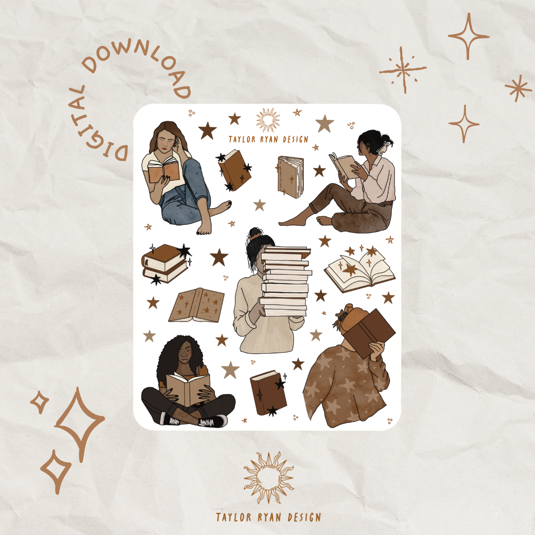 *PRINTABLE* Bookworms Sticker Sheet
