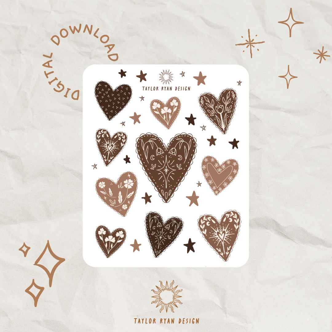 *PRINTABLE* Heart Flash Sticker Sheet