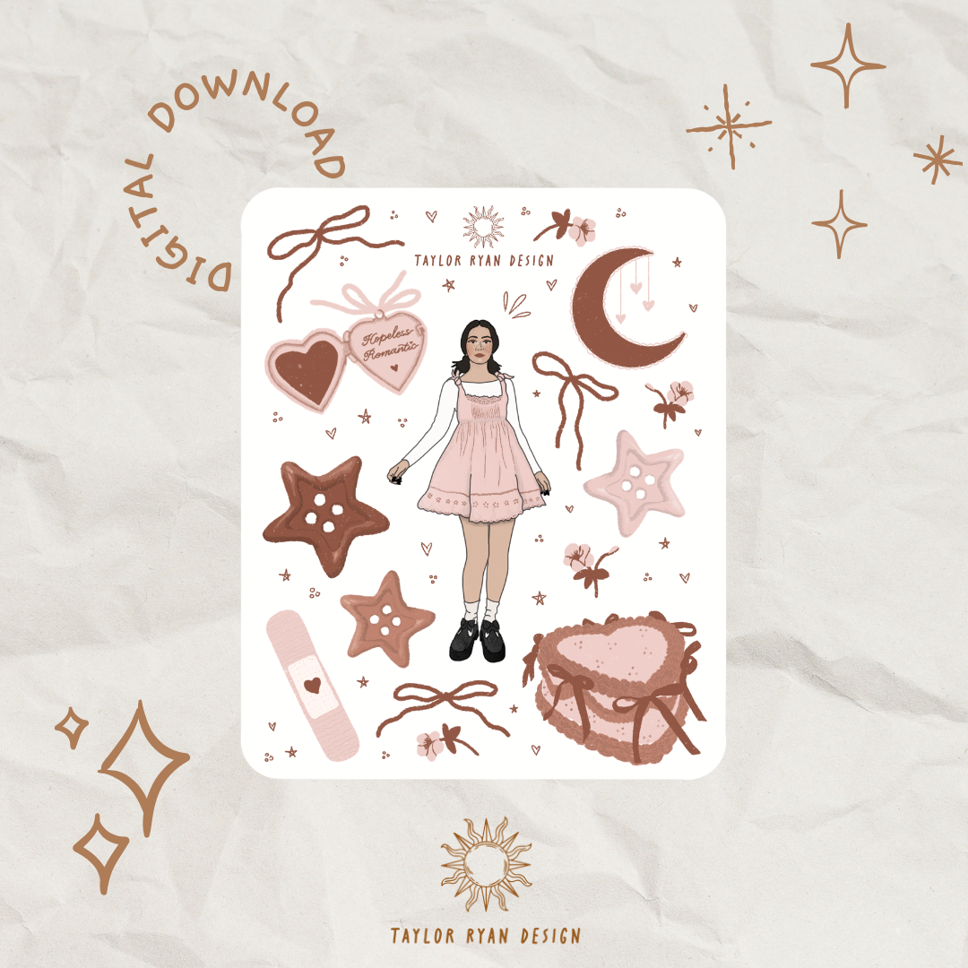*PRINTABLE* Hopeless Romantic Sticker Sheet