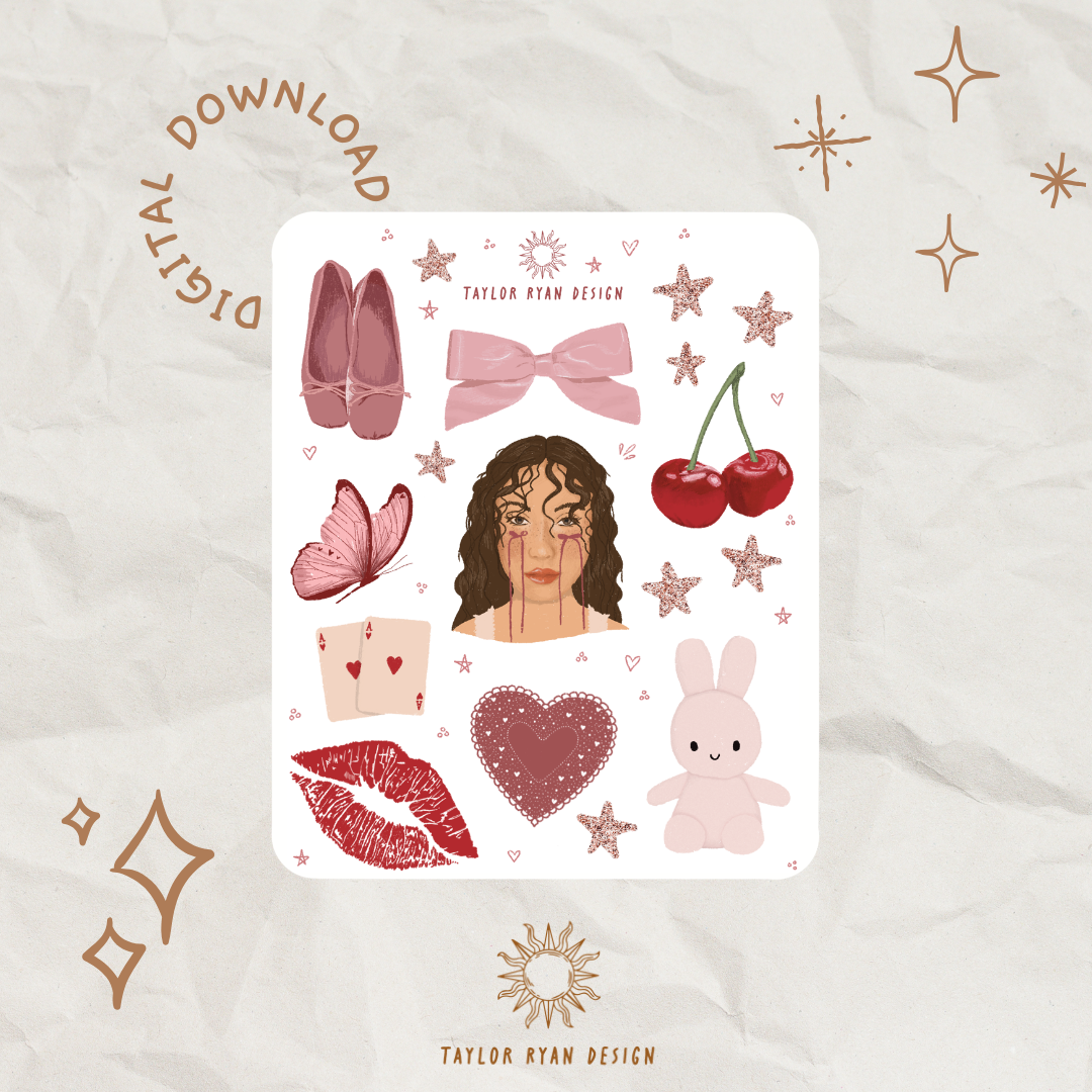 *PRINTABLE* Rosy Daydream Sticker Sheet