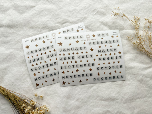 Bead Months Sticker Sheet