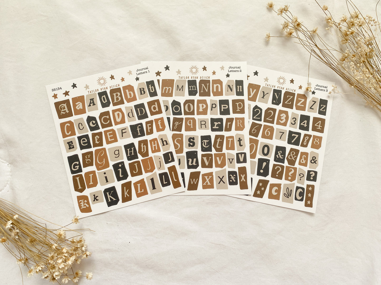 Journal Letters Sticker Sheets