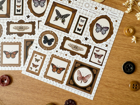 Insect Taxidermy Sticker Sheet