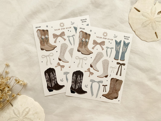 Bows & Boots Sticker Sheet