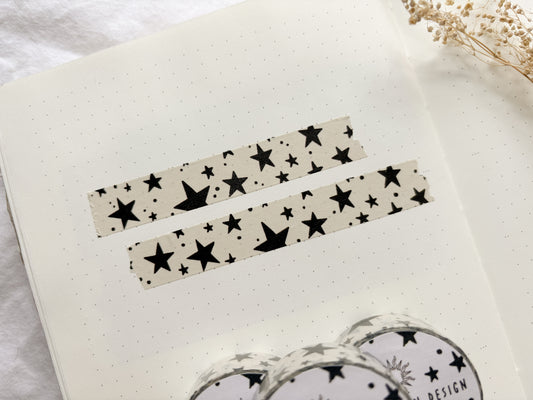Large B&W Stars Washi Tape