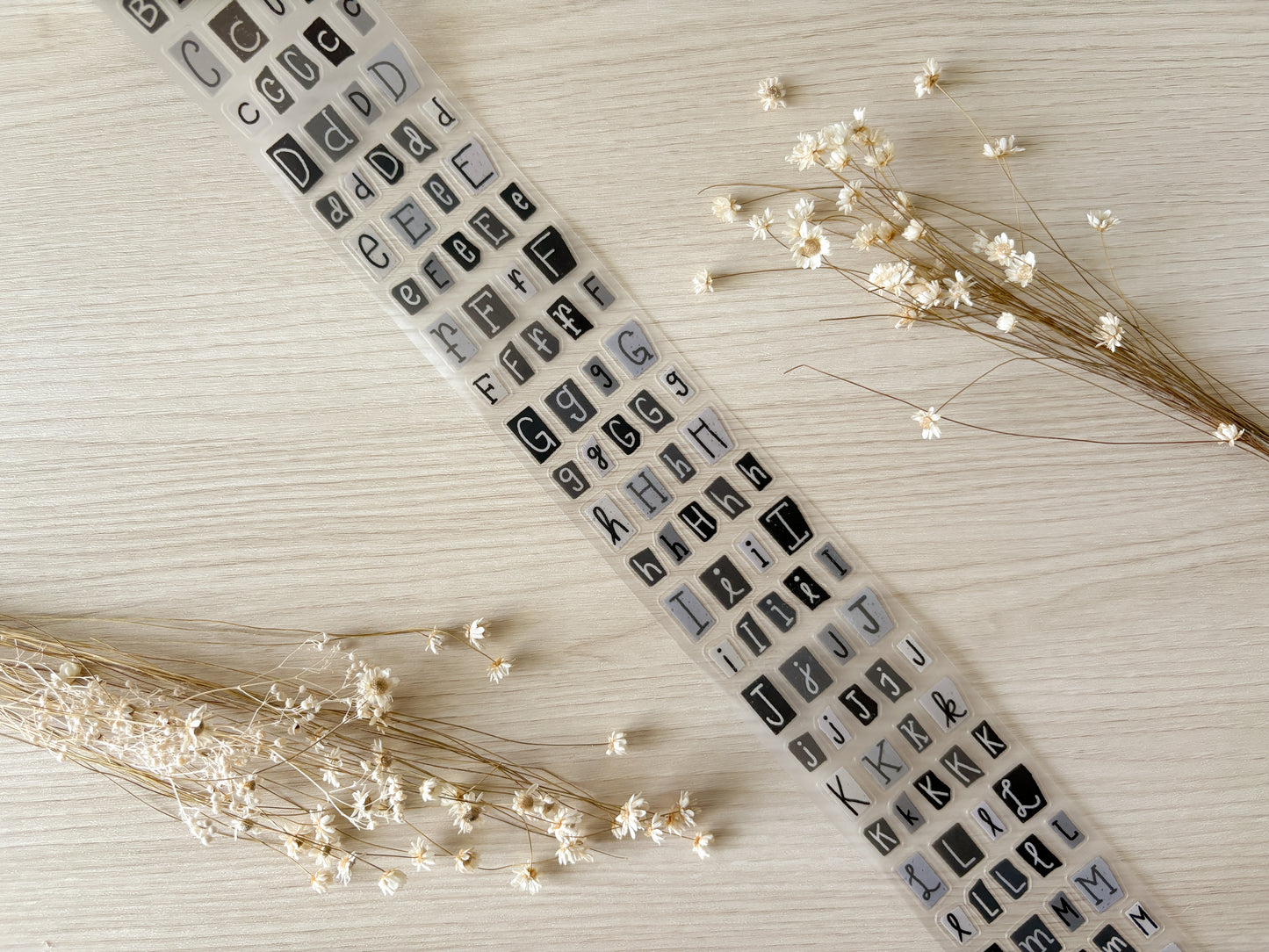 B&W Letters & Numbers PET Tape (PRE-CUT)