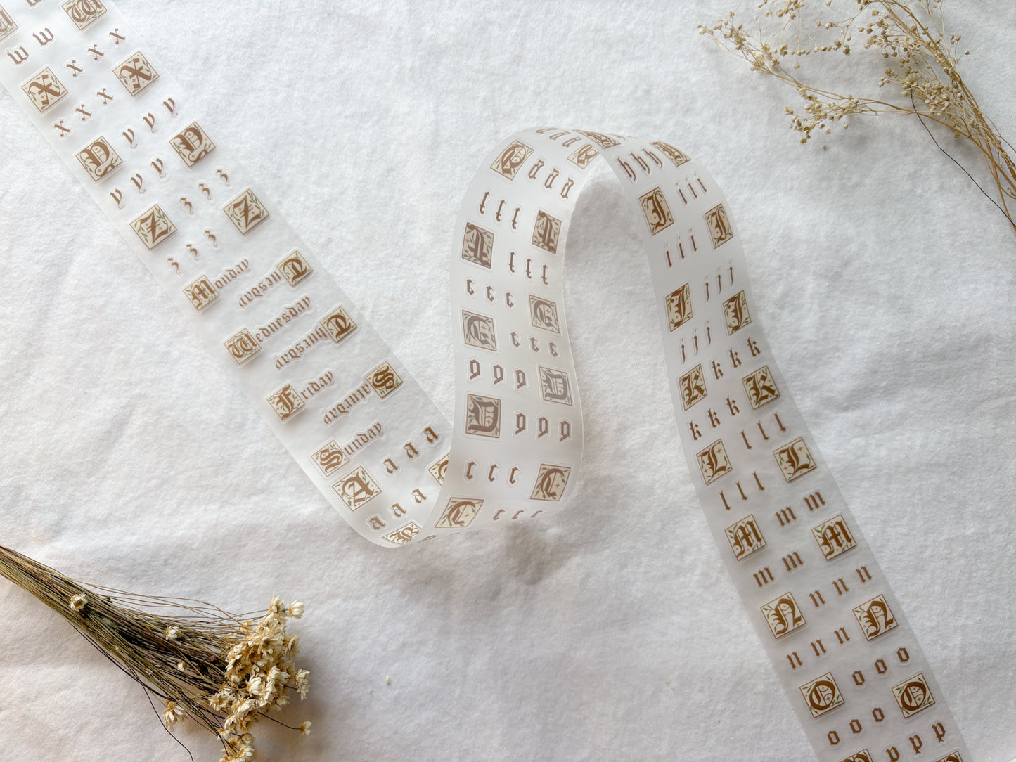 Folk Fairytale Letters PET Tape (PRE-CUT)