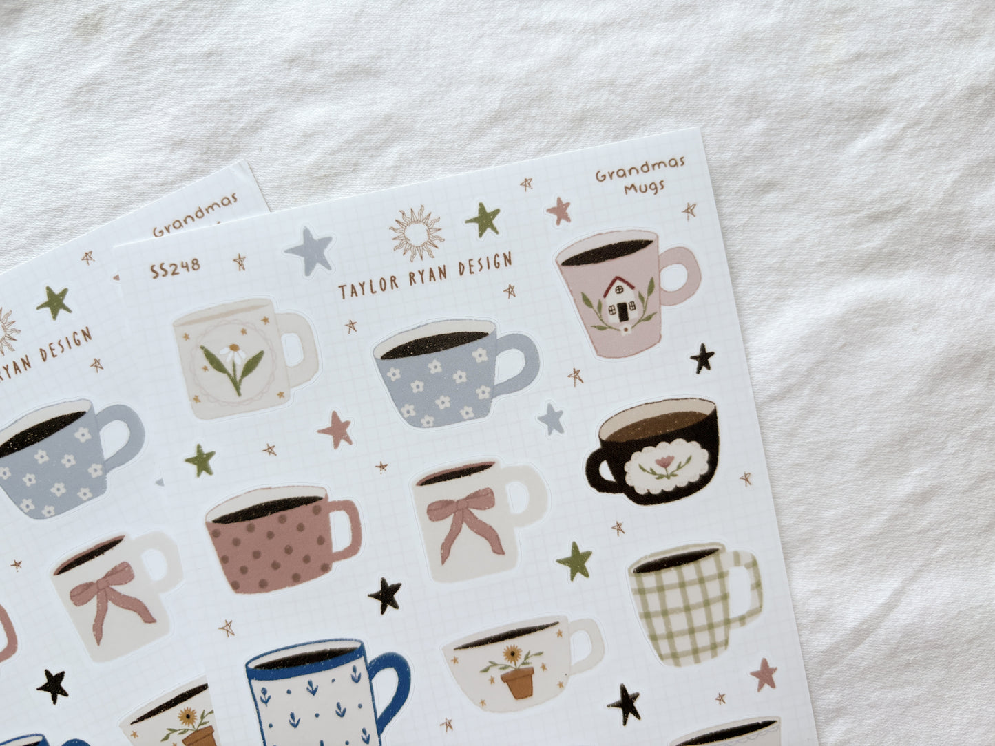 Grandma's Mugs Sticker Sheet